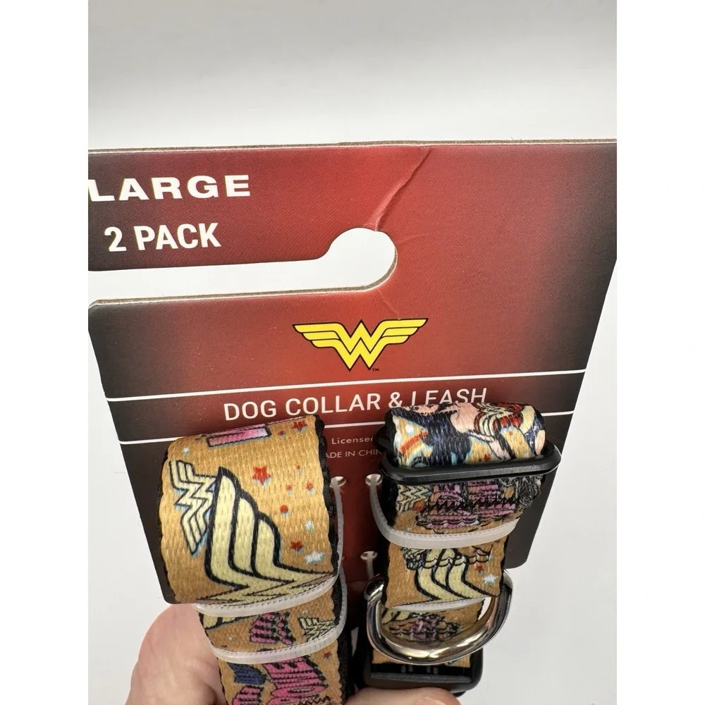 Wonder Woman Dog Collar & Leash Set Large 16